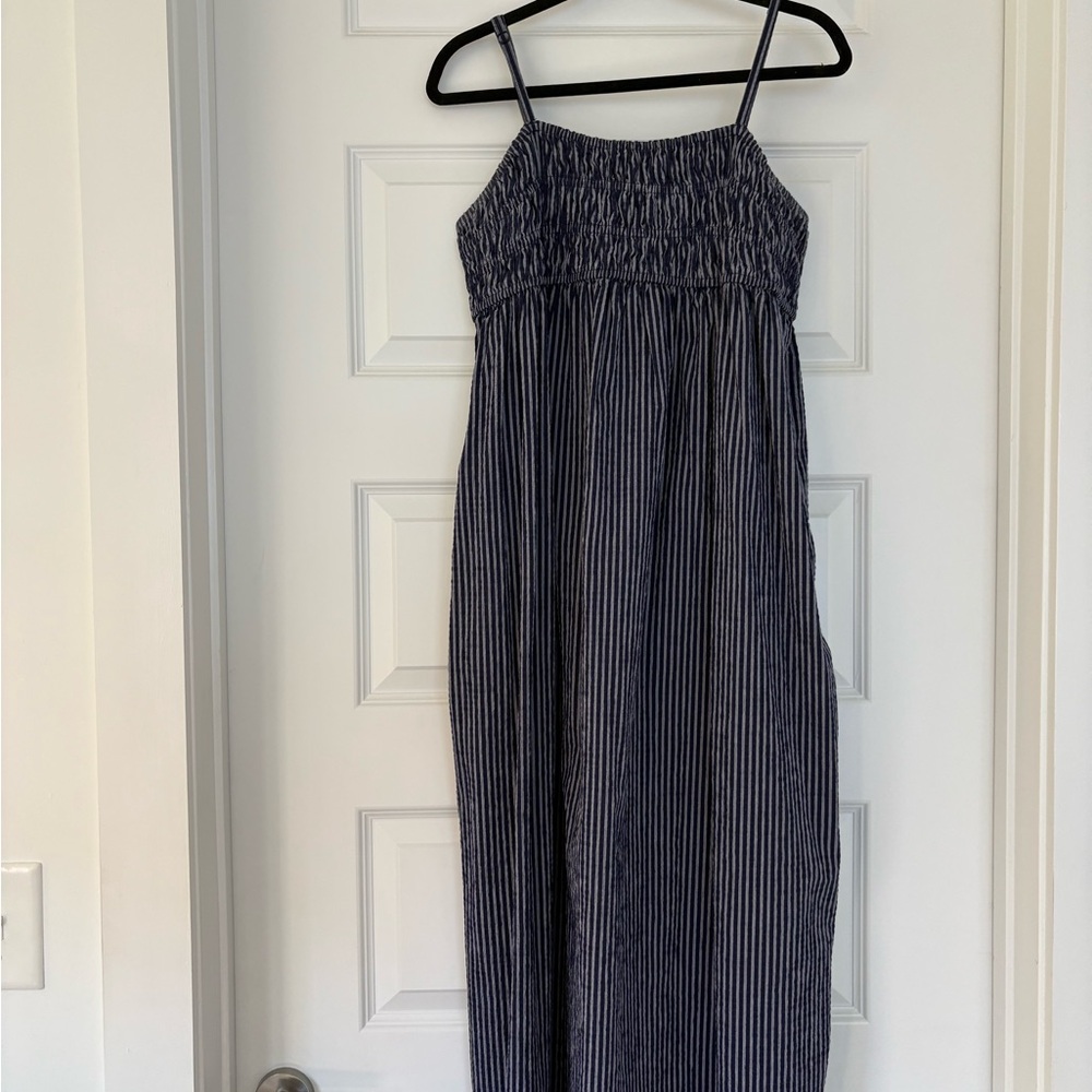 A New Day Navy and White Striped Dress